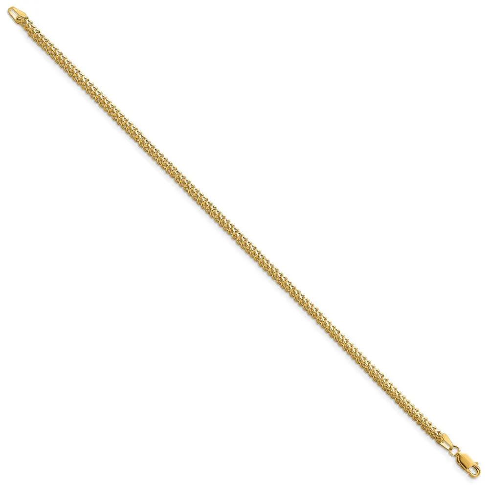 14K 8 inch 2.3mm Franco with Lobster Clasp Bracelet