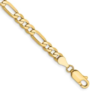 14K 8 inch 4.75mm Flat Figaro with Lobster Clasp Bracelet
