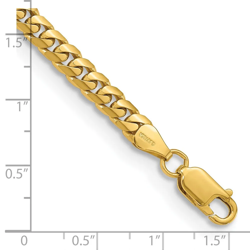 14K 8 inch 5mm Solid Miami Cuban Link with Lobster Clasp Bracelet