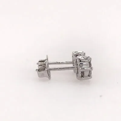 14K Diamond Pave Cluster Earrings White Gold