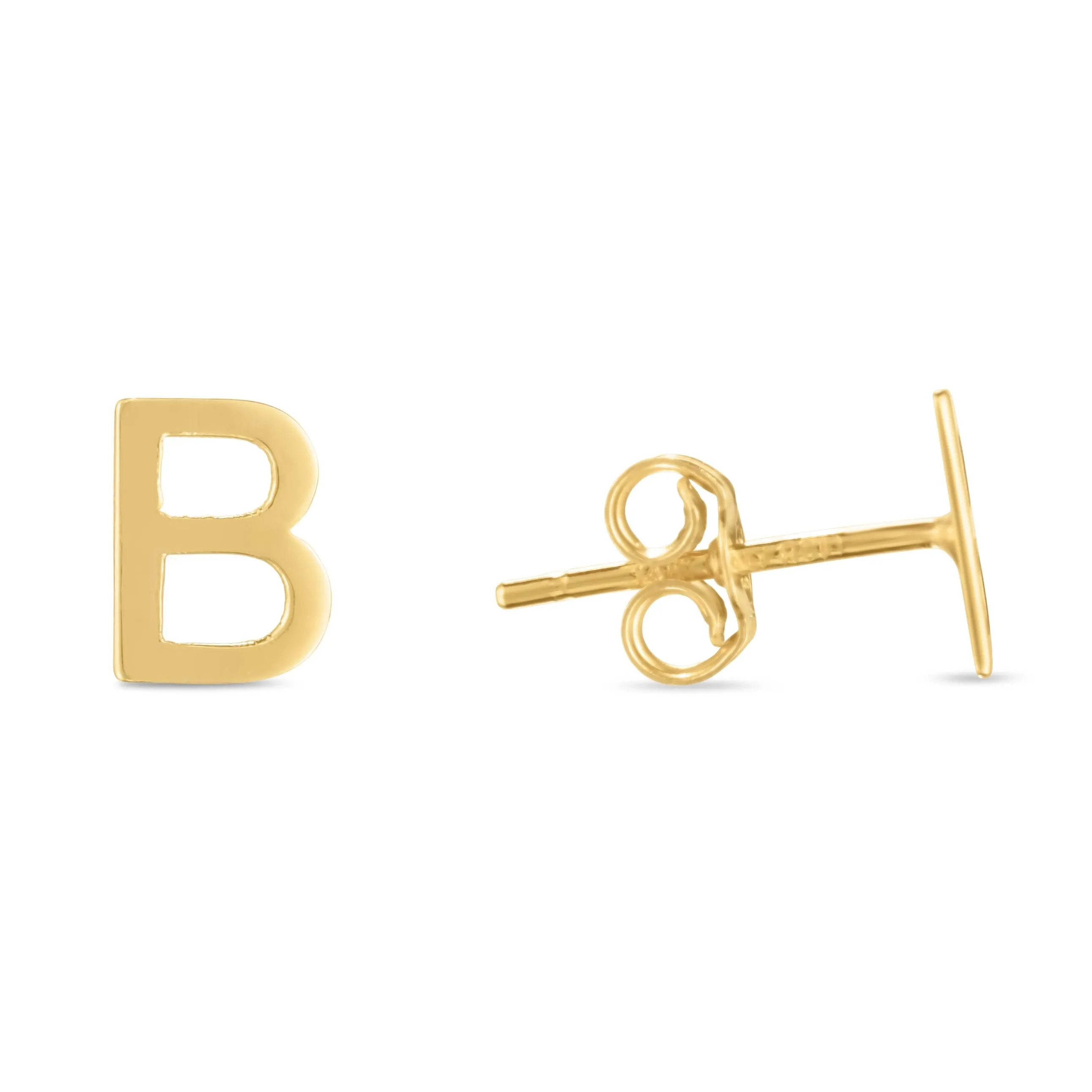 14K Gold Initial 'A Through Z' Stud Earring