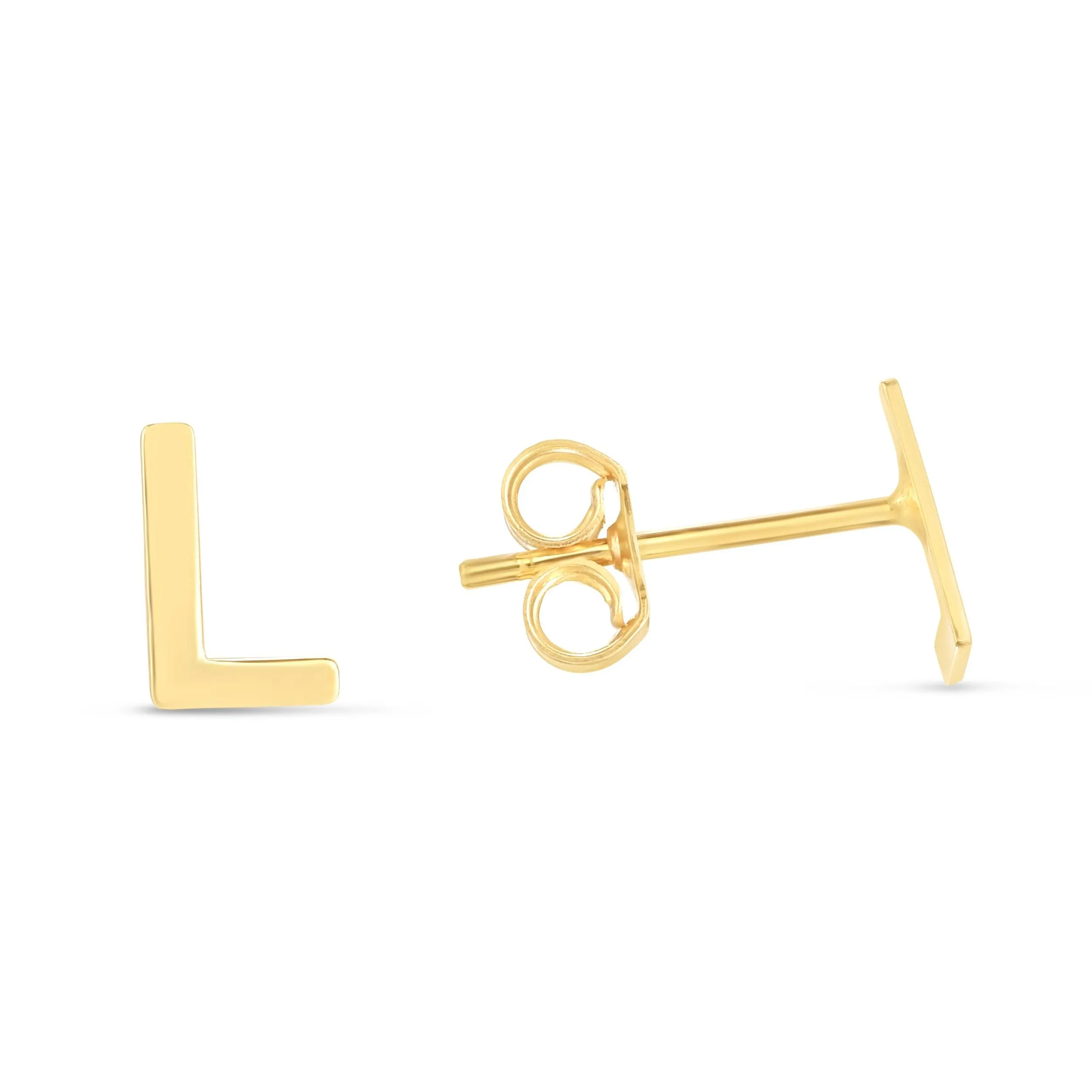 14K Gold Initial 'A Through Z' Stud Earring
