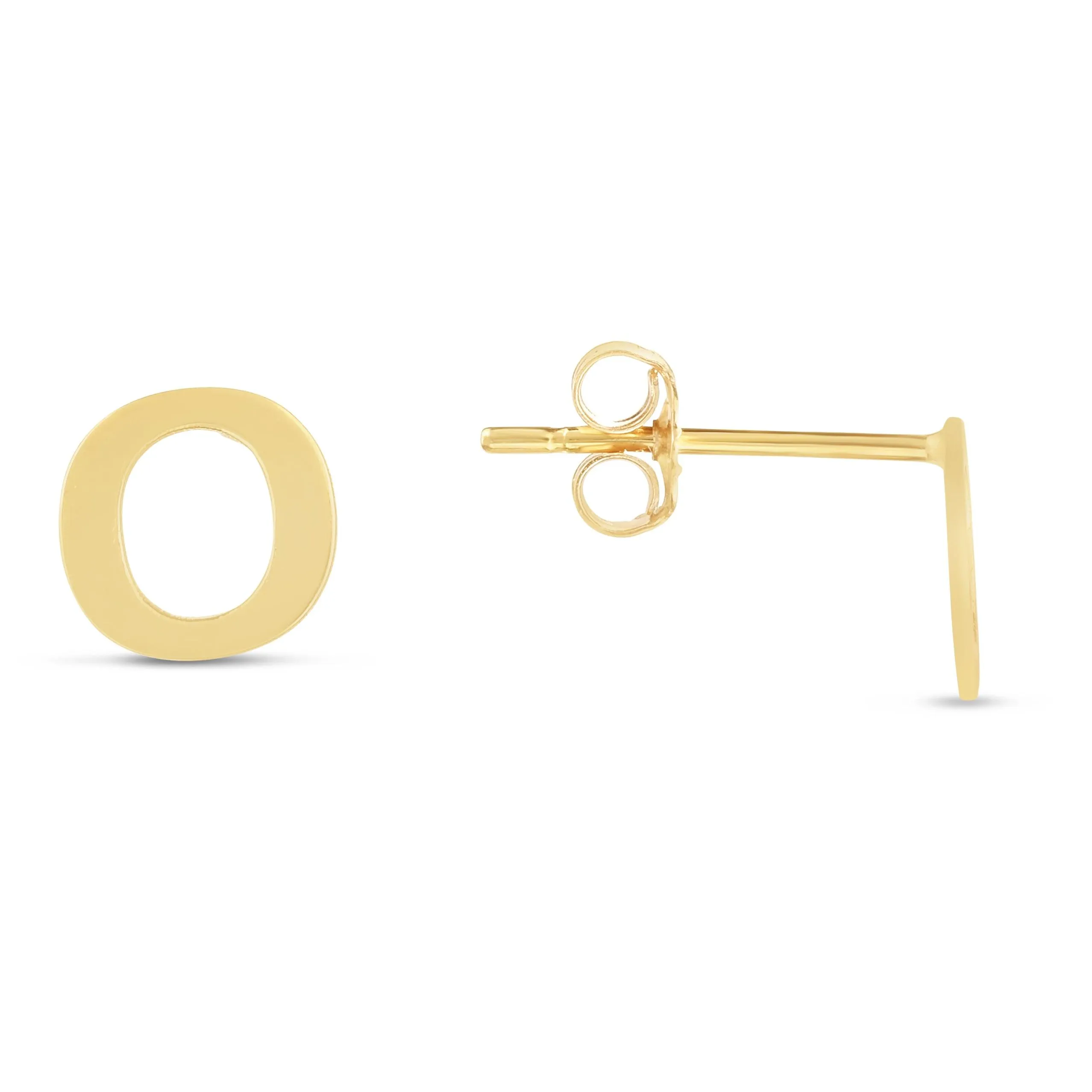 14K Gold Initial 'A Through Z' Stud Earring