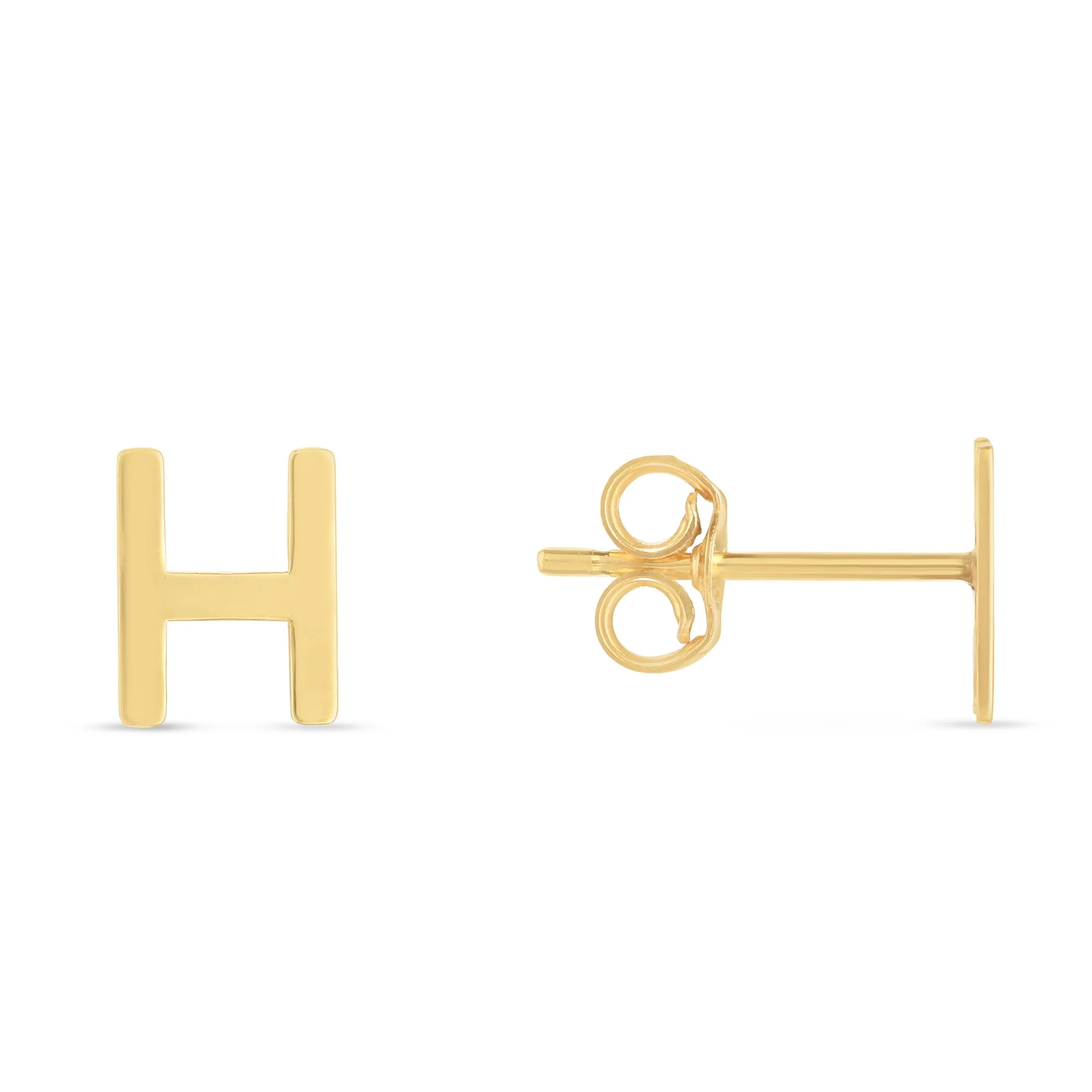 14K Gold Initial 'A Through Z' Stud Earring