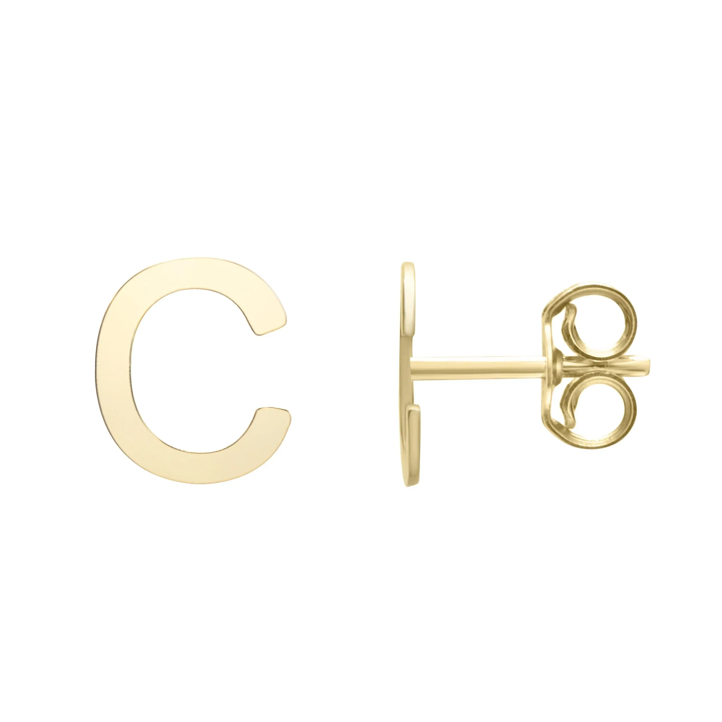 14K Gold Initial 'A Through Z' Stud Earring