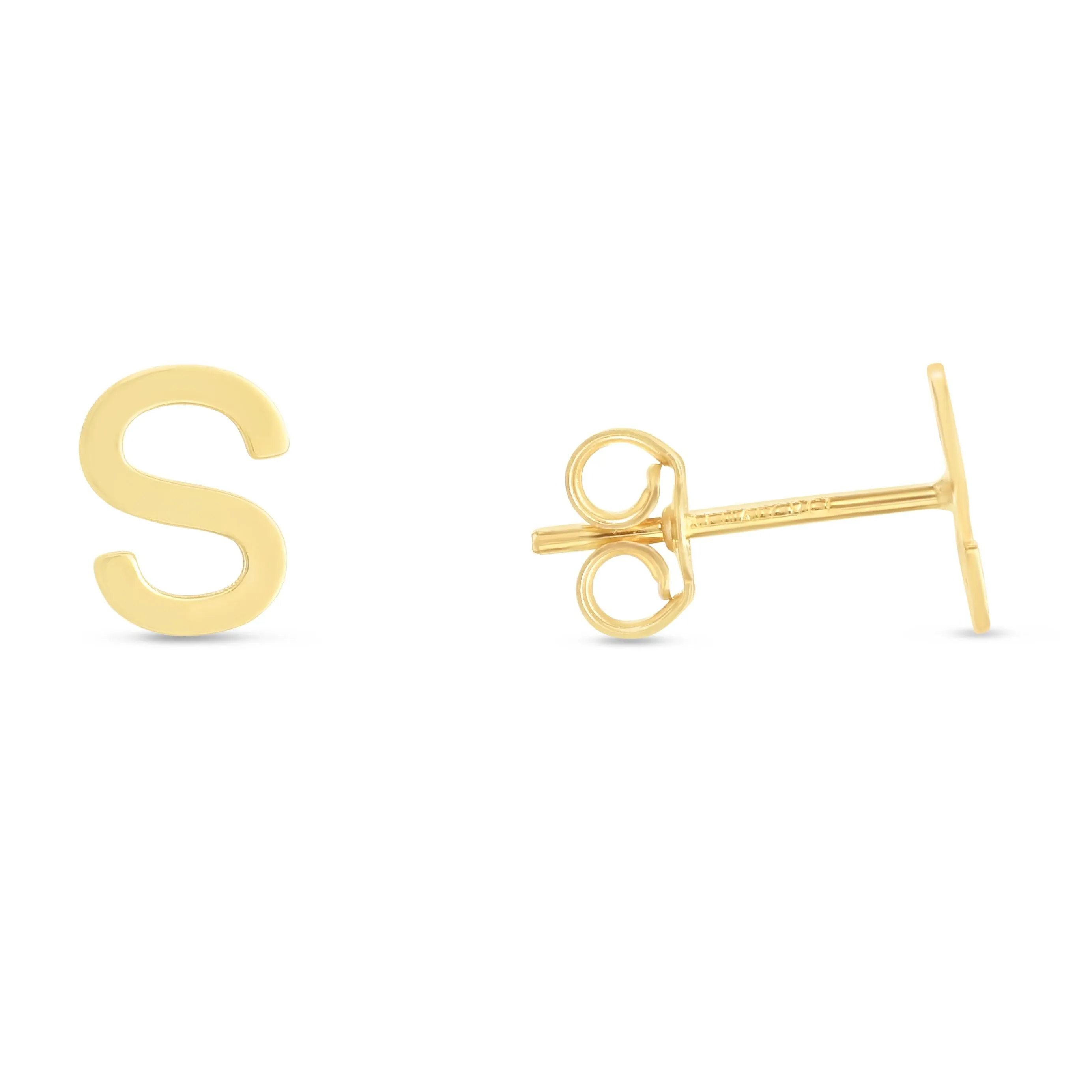 14K Gold Initial 'A Through Z' Stud Earring