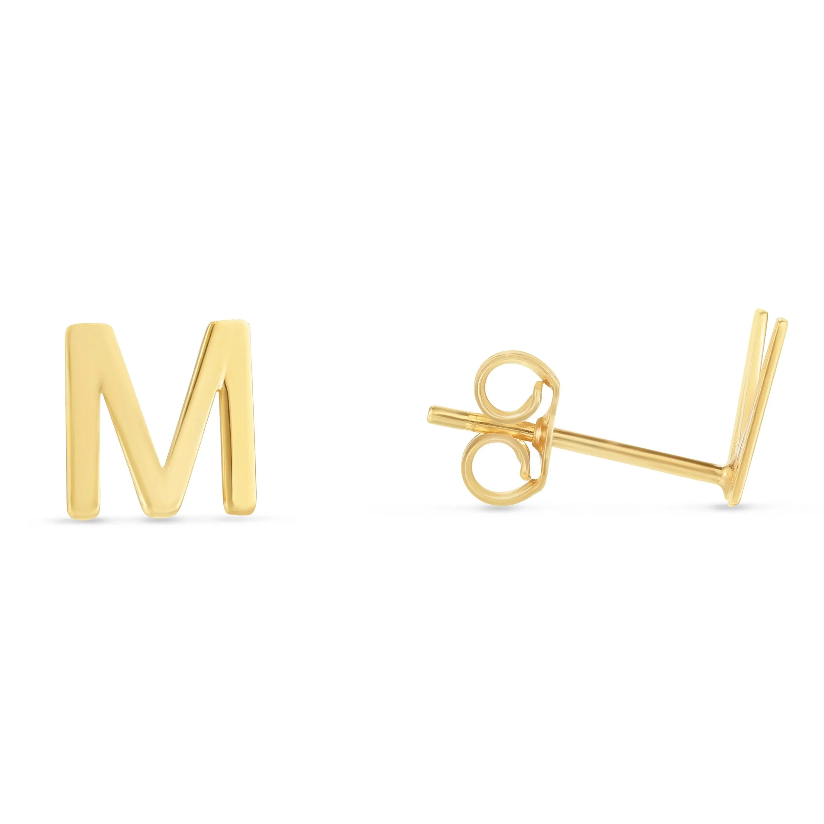 14K Gold Initial 'A Through Z' Stud Earring