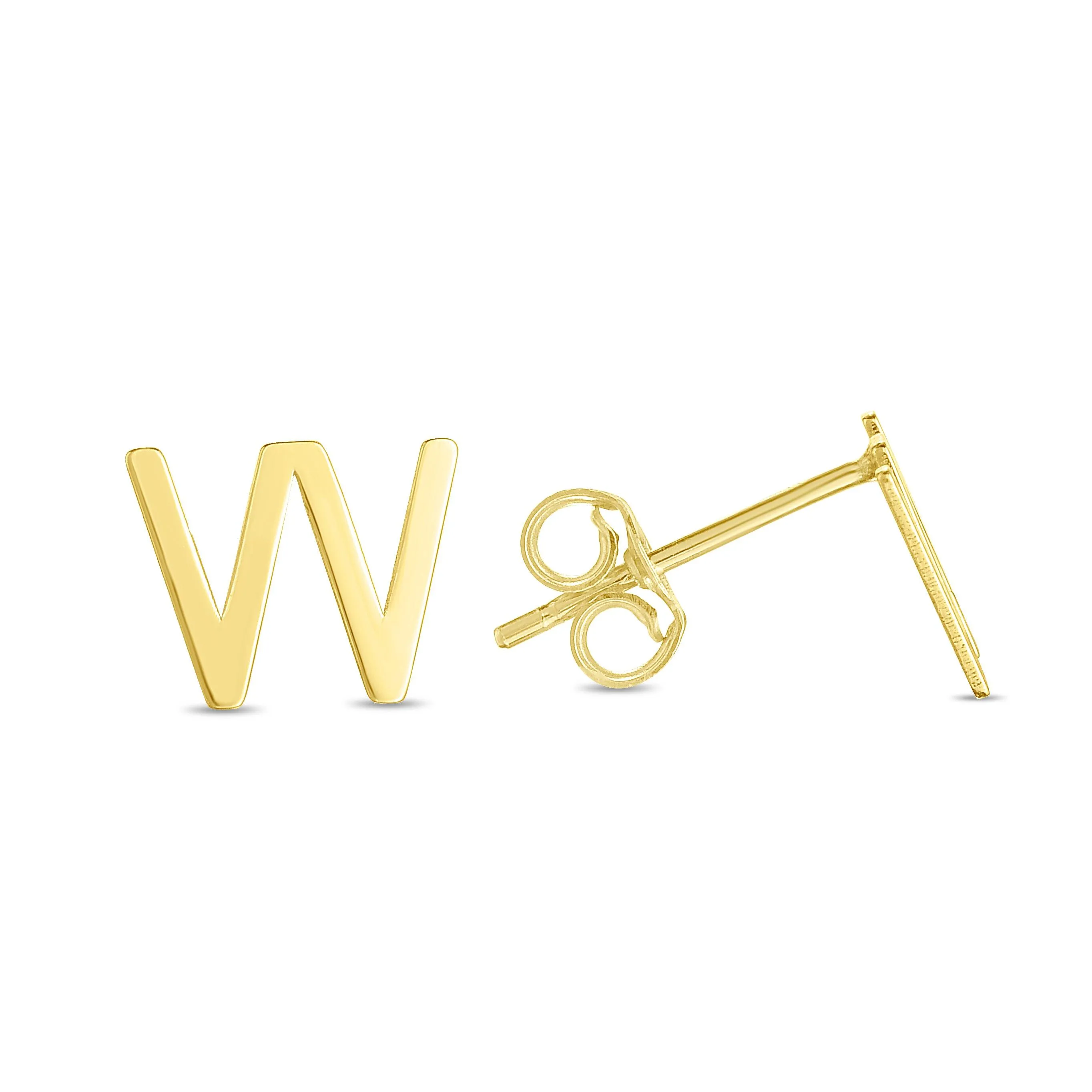 14K Gold Initial 'A Through Z' Stud Earring
