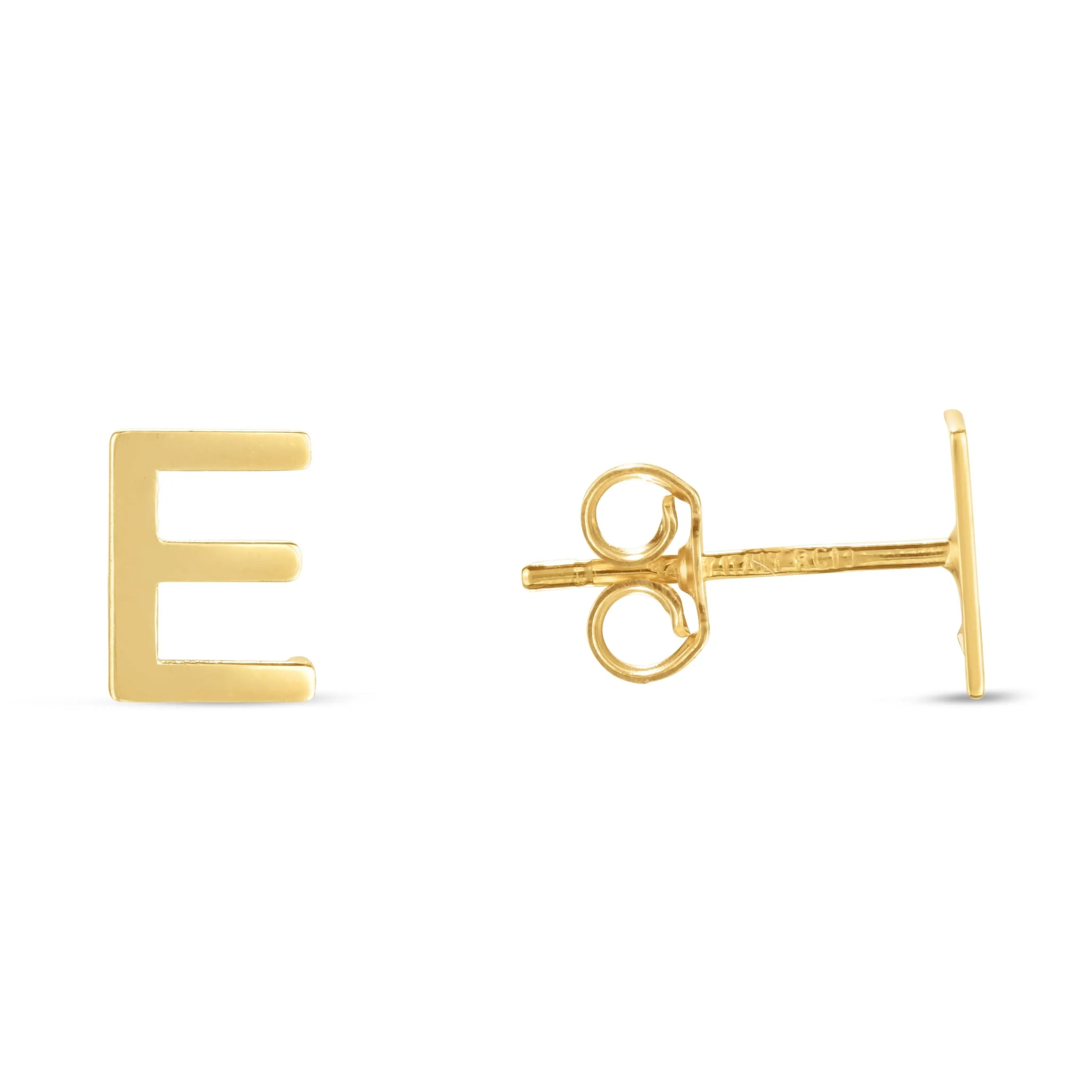 14K Gold Initial 'A Through Z' Stud Earring