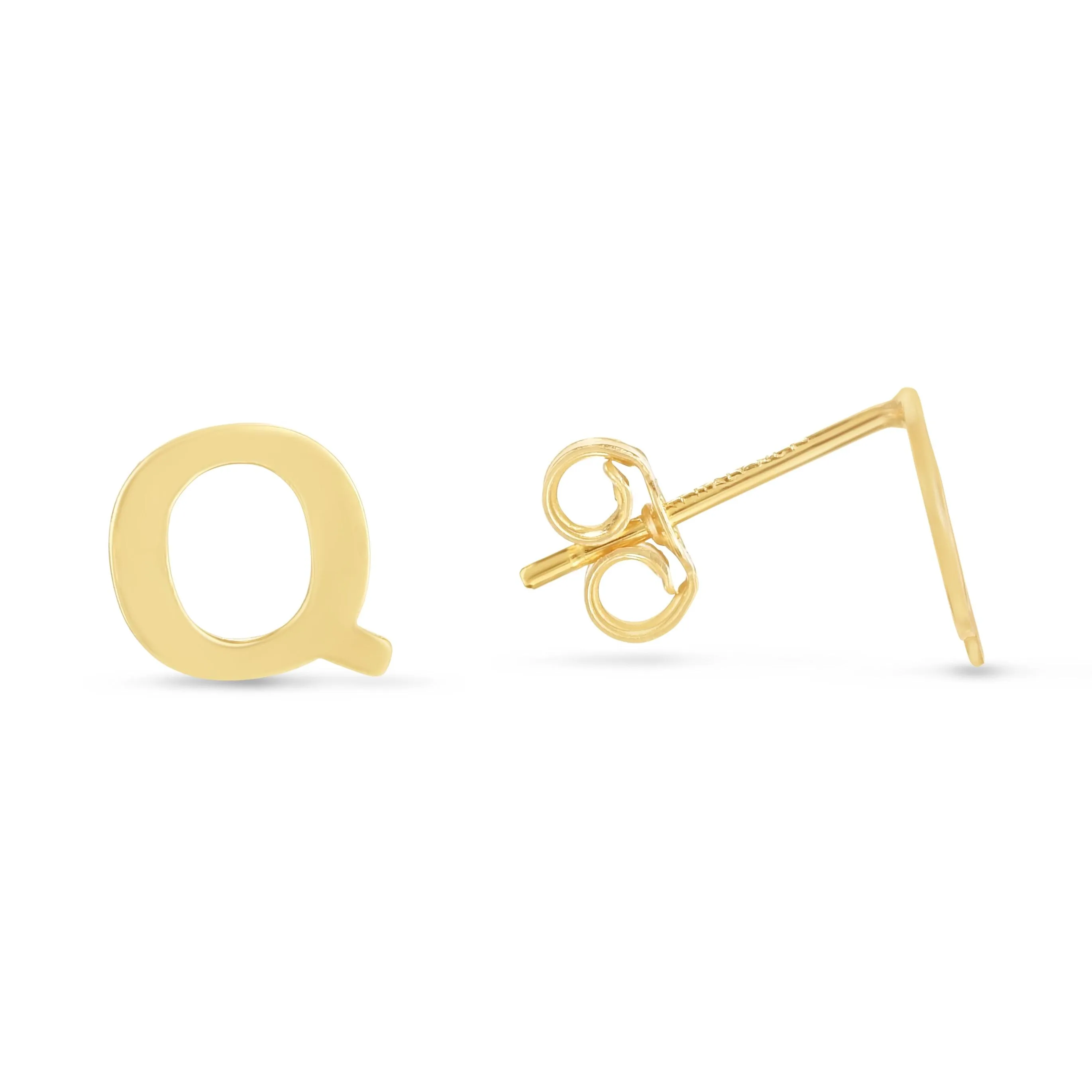 14K Gold Initial 'A Through Z' Stud Earring