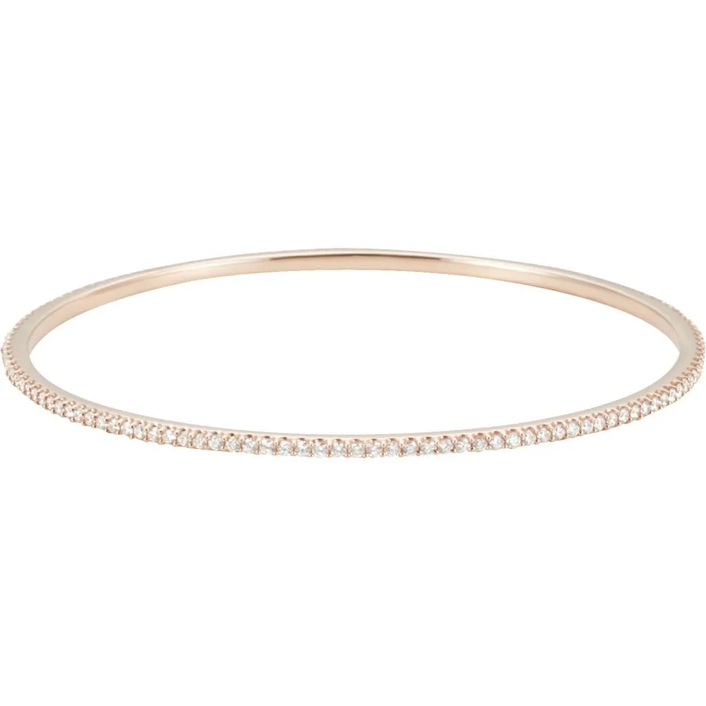 14k Rose Gold 2 CTW Diamond Stackable Bangle Bracelet