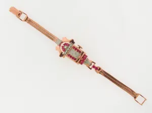 14K ROSE GOLD RUBY AND DIAMOND WRISTWATCH