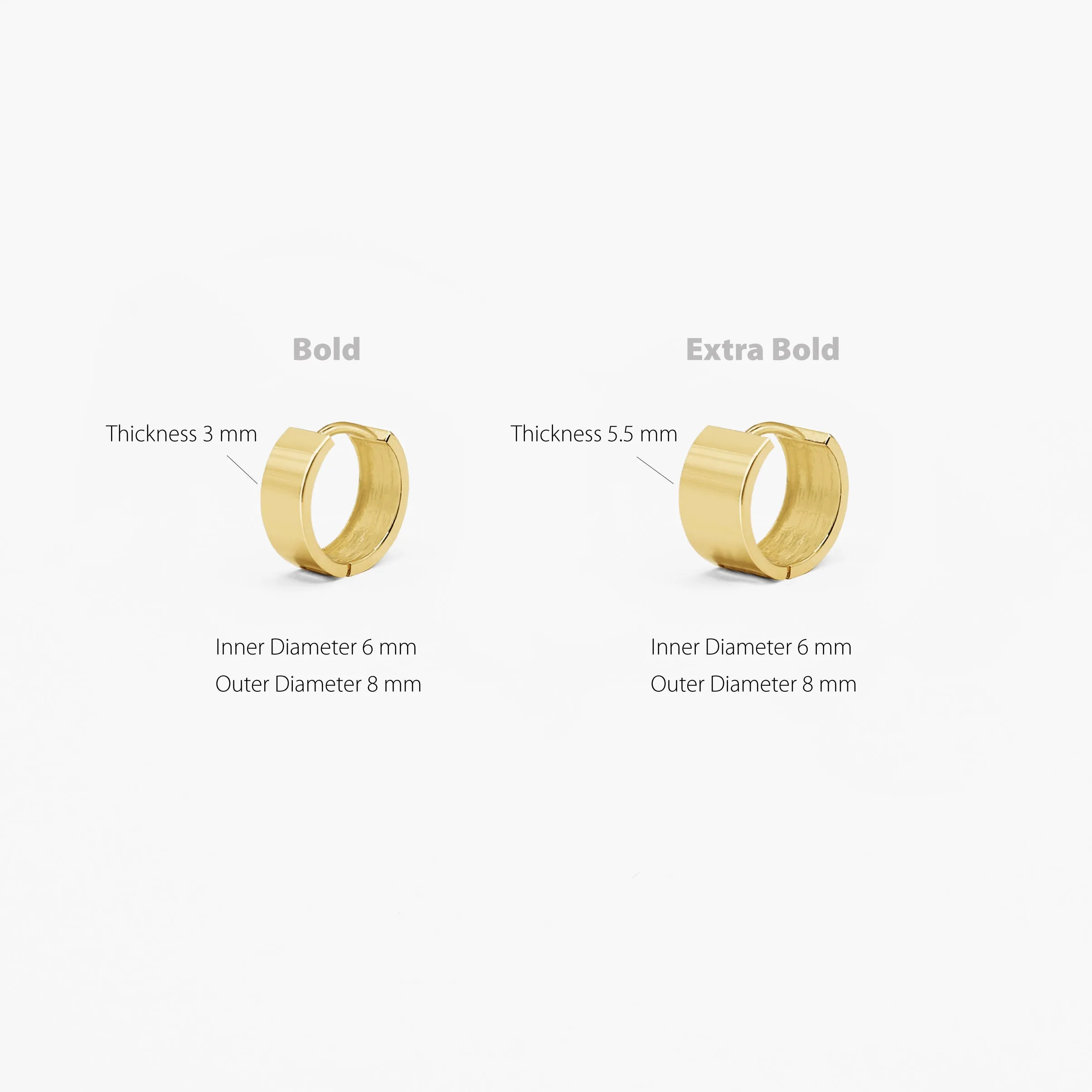 14k Solid Gold Extra Bold Hoop Earring