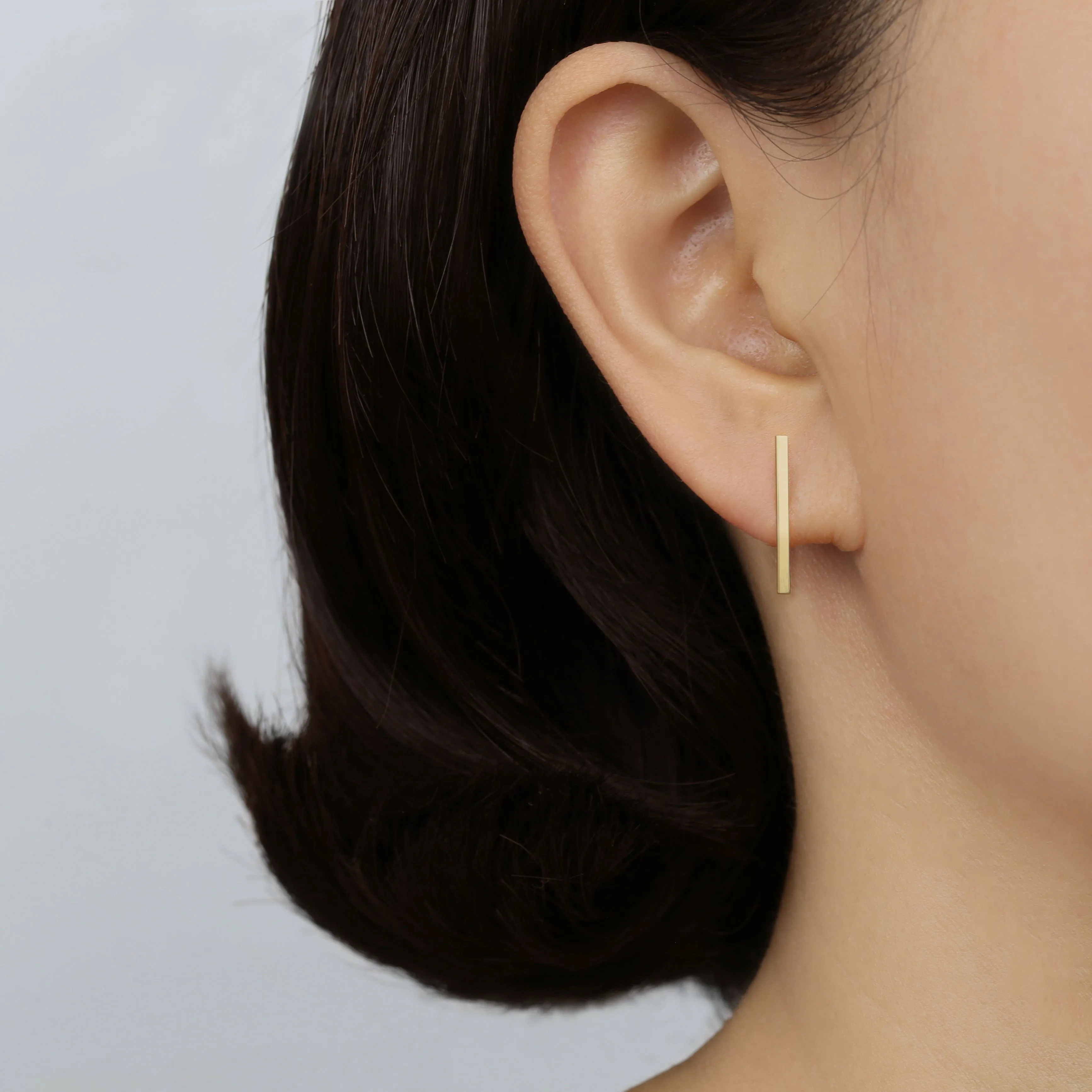 14k Solid Gold Long Stick Earrings