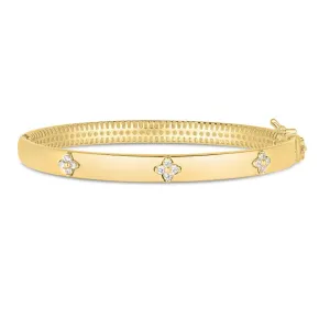 14K Trilogy Diamond Bangle