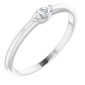 14K White 1/8 CTW Diamond Solitaire Ring