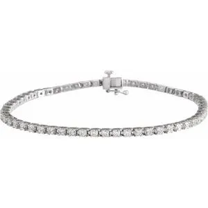 14K White 3 CTW Lab-Grown Diamond Line 7 1/4" Bracelet