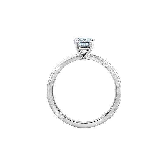 14K White Gold (0.50ct) Emerald Cut Lab Grown Diamond Engagement Ring
