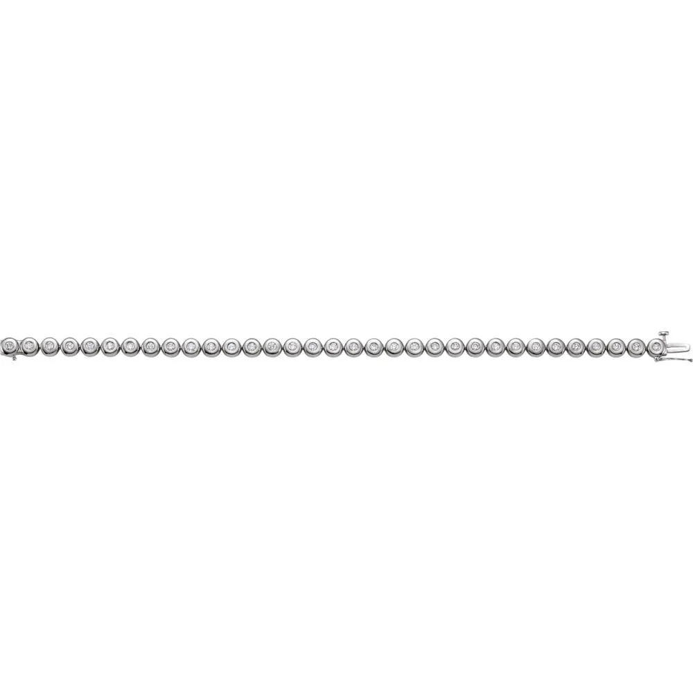 14k White Gold 2 CTW Diamond Line 7.25" Bracelet