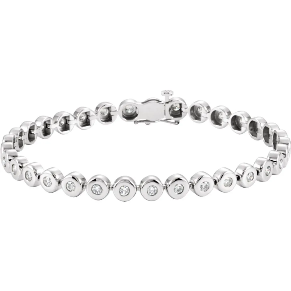 14k White Gold 2 CTW Diamond Line 7.25" Bracelet
