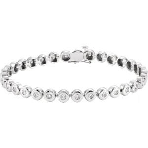 14k White Gold 2 CTW Diamond Line 7.25" Bracelet