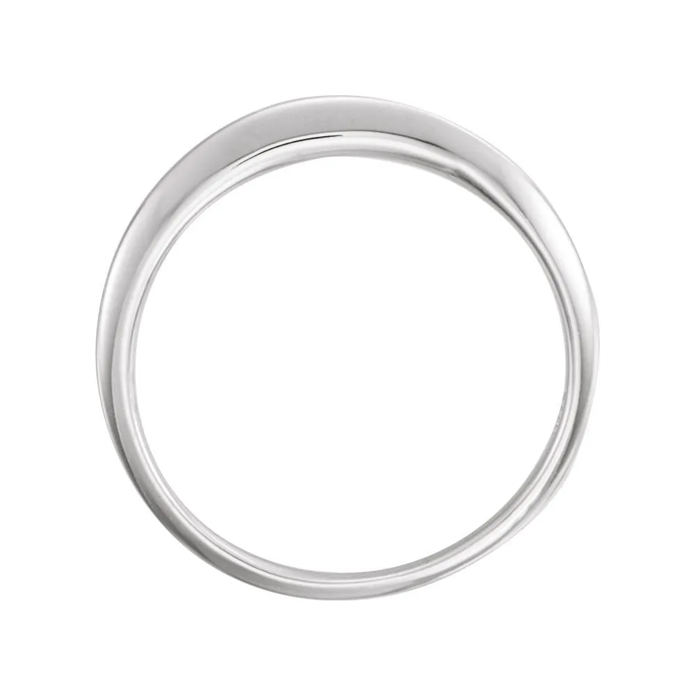 14k White Gold #4 Band, Size 6