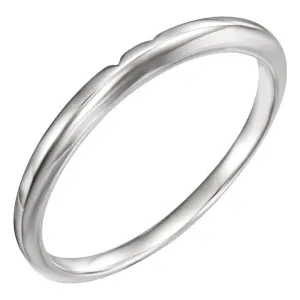14k White Gold #4 Band, Size 6