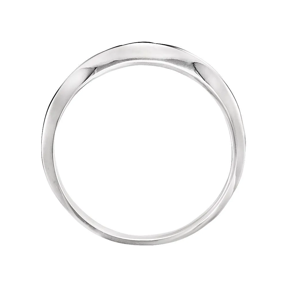 14k White Gold #5 Band, Size 6