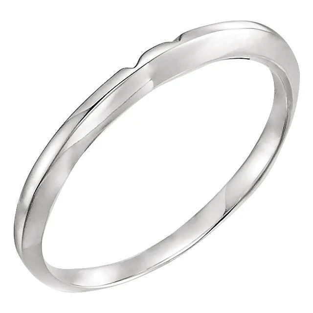 14k White Gold #5 Band, Size 6