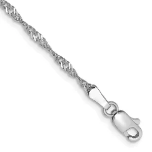 14K White Gold 7 inch 1.7mm Singapore with Lobster Clasp Chain