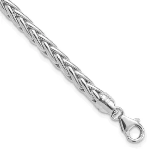 14k White Gold Polished 8.25in Wheat Chain Bracelet