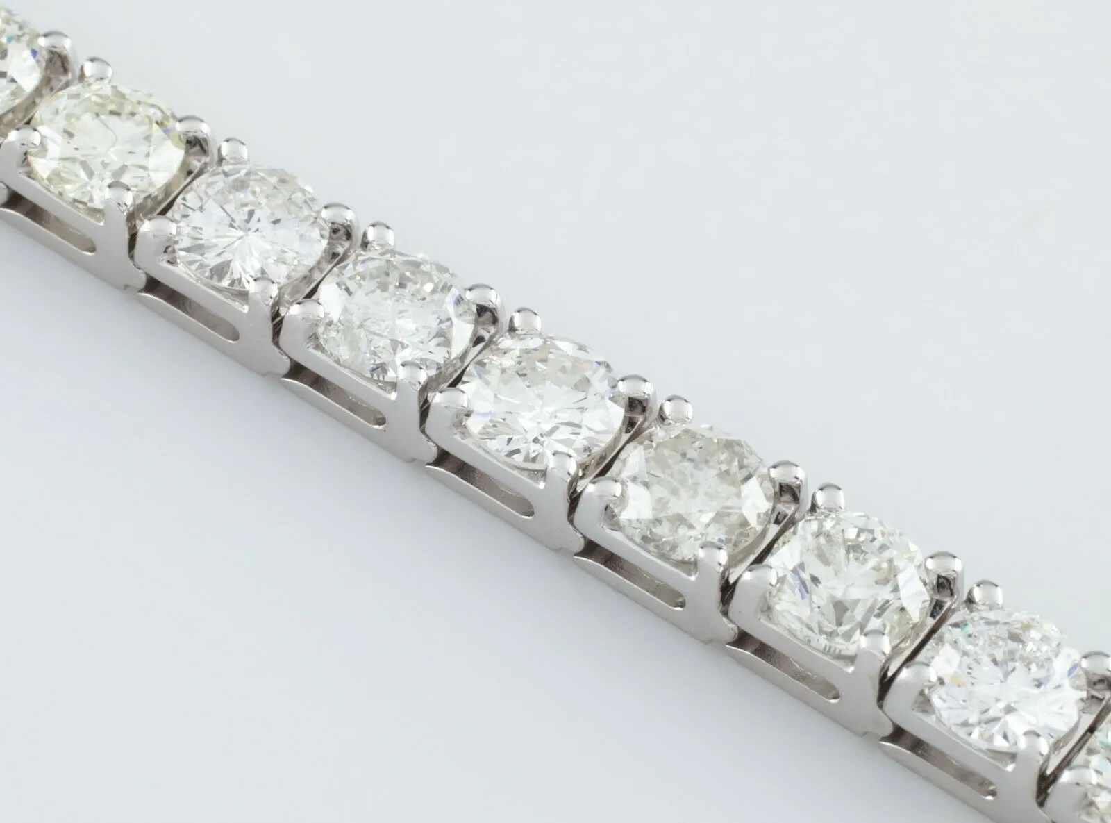 14k White Gold Round Diamond Tennis Bracelet 1 Ct Each! TDW 25.05 ct Gorgeous!