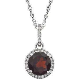 14k White Gold Sky Gemstone & Diamond Halo Necklace