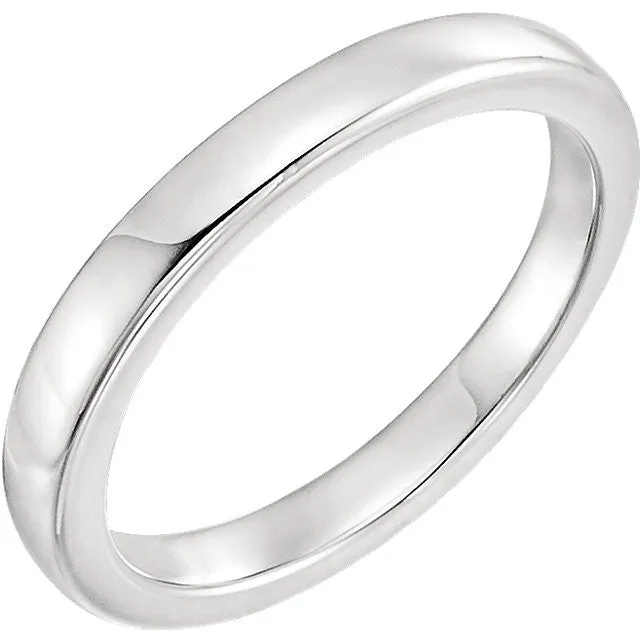 14k White Gold Solstice Solitaire® Tapered Bombé Band, Size 6