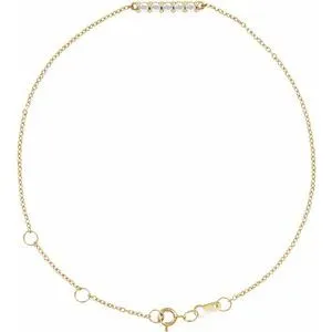 14K Yellow 1/10 CTW Natural Diamond Bar 6 1/2-7 1/2" Bracelet