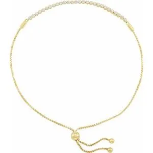 14K Yellow 1/2 CTW Natural Diamond Bolo 9 1/2" Bracelet