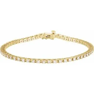 14K Yellow 2 1/4 CTW Lab-Grown Diamond Line 7 1/4" Bracelet