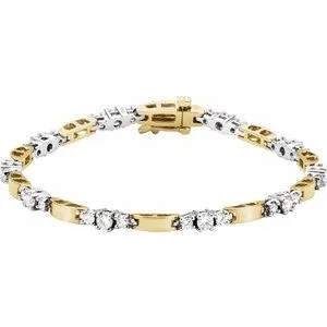 14K Yellow & White 1 3/4 CTW Diamond Line Bracelet