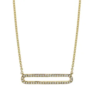 14K Yellow Gold 0.15ct. Pave Diamond Fashion Necklace