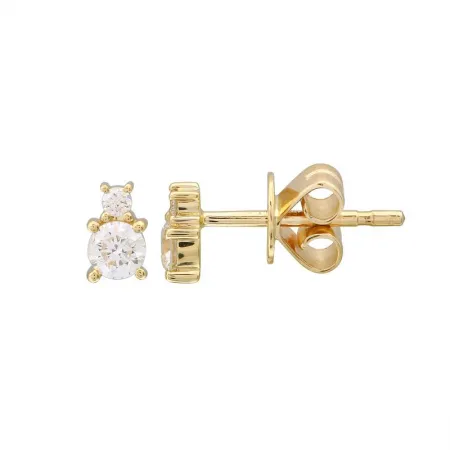 14K Yellow Gold Diamond & Birthstone Mini Earrings