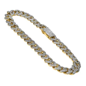 14K Yellow Gold Diamond Cuban Bracelet 4.62 Ctw
