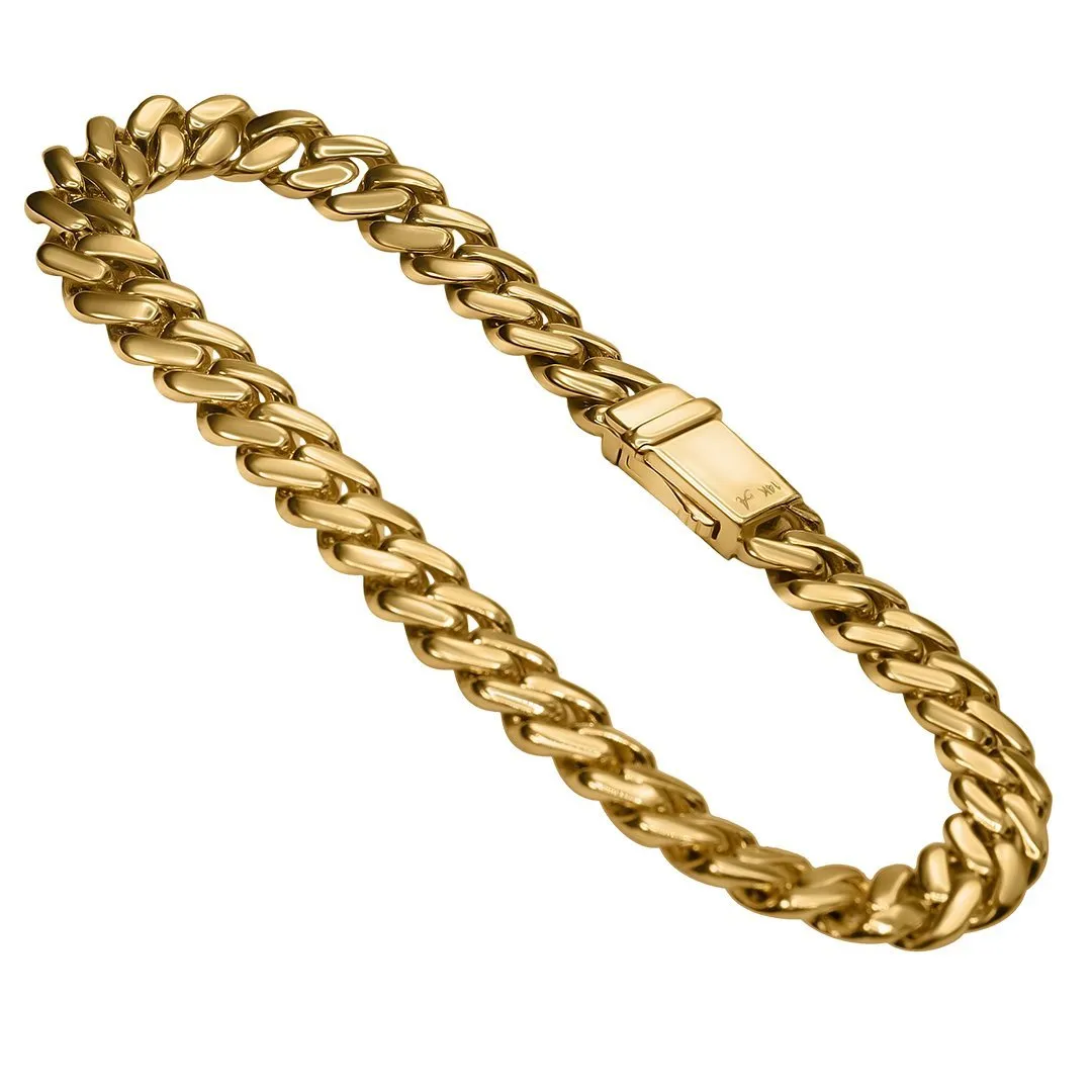 14K Yellow Gold Diamond Cuban Bracelet 4.62 Ctw