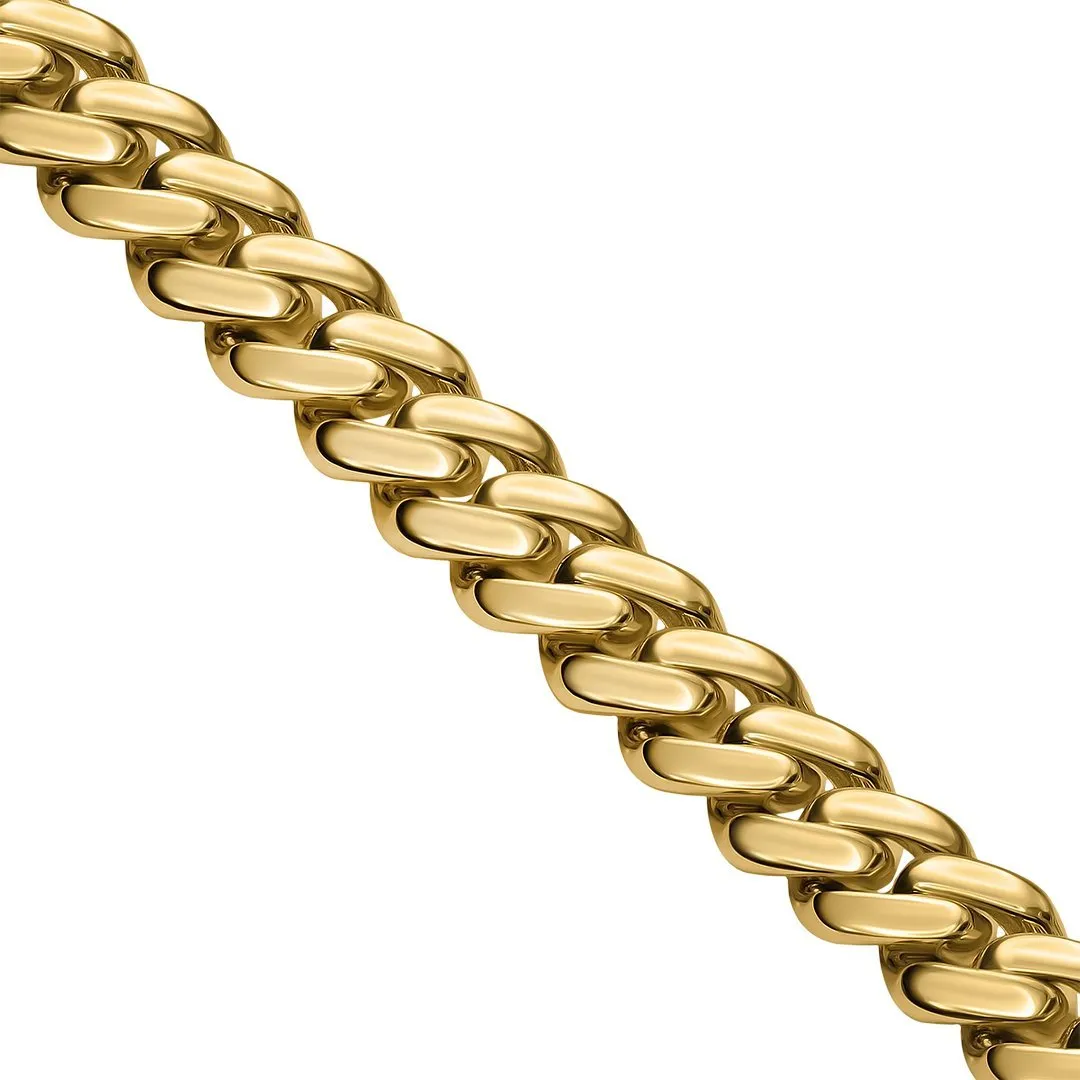 14K Yellow Gold Diamond Cuban Bracelet 4.62 Ctw