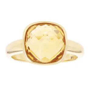 14k Yellow Gold Dome Solitaire Contemporary Ring Size 7