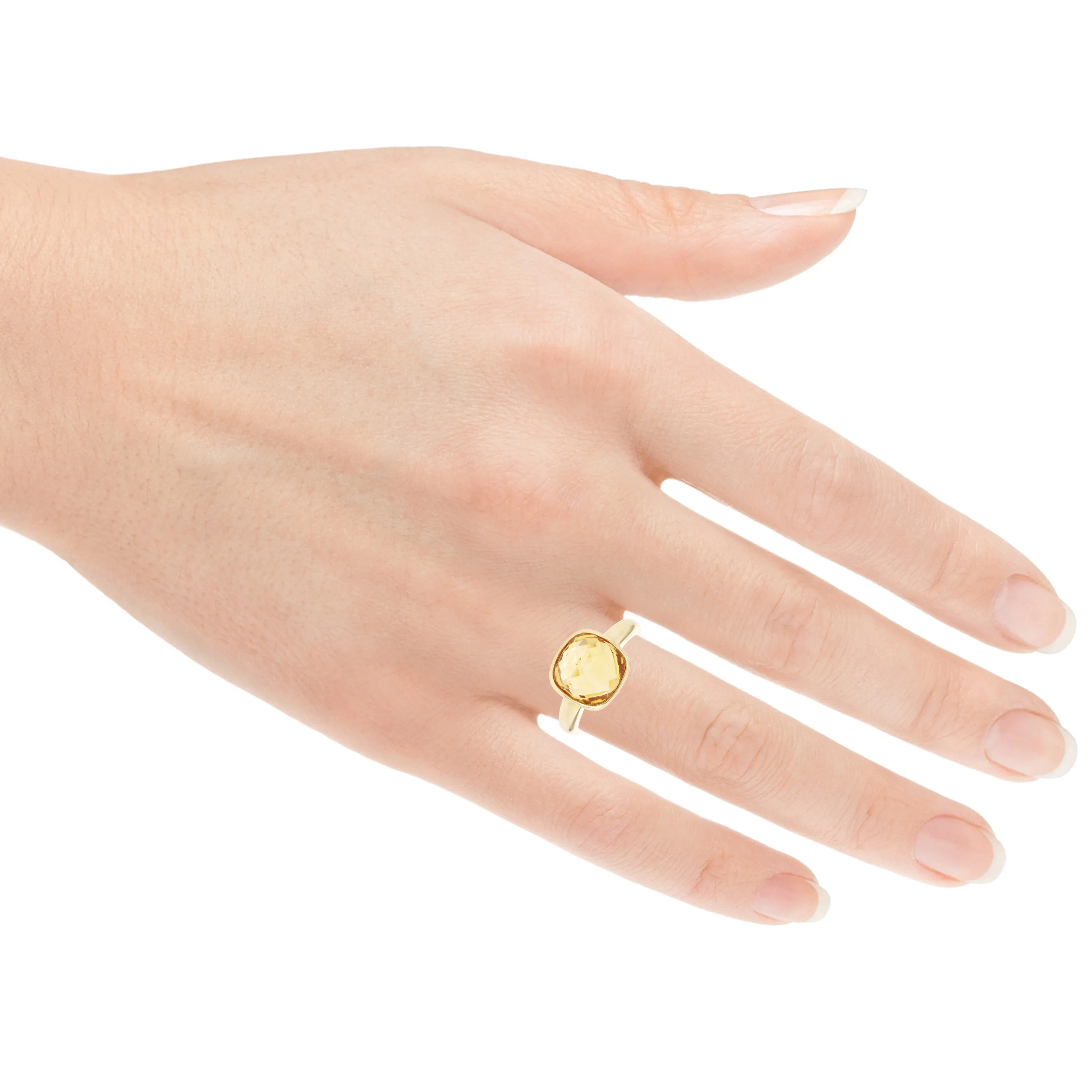 14k Yellow Gold Dome Solitaire Contemporary Ring Size 7