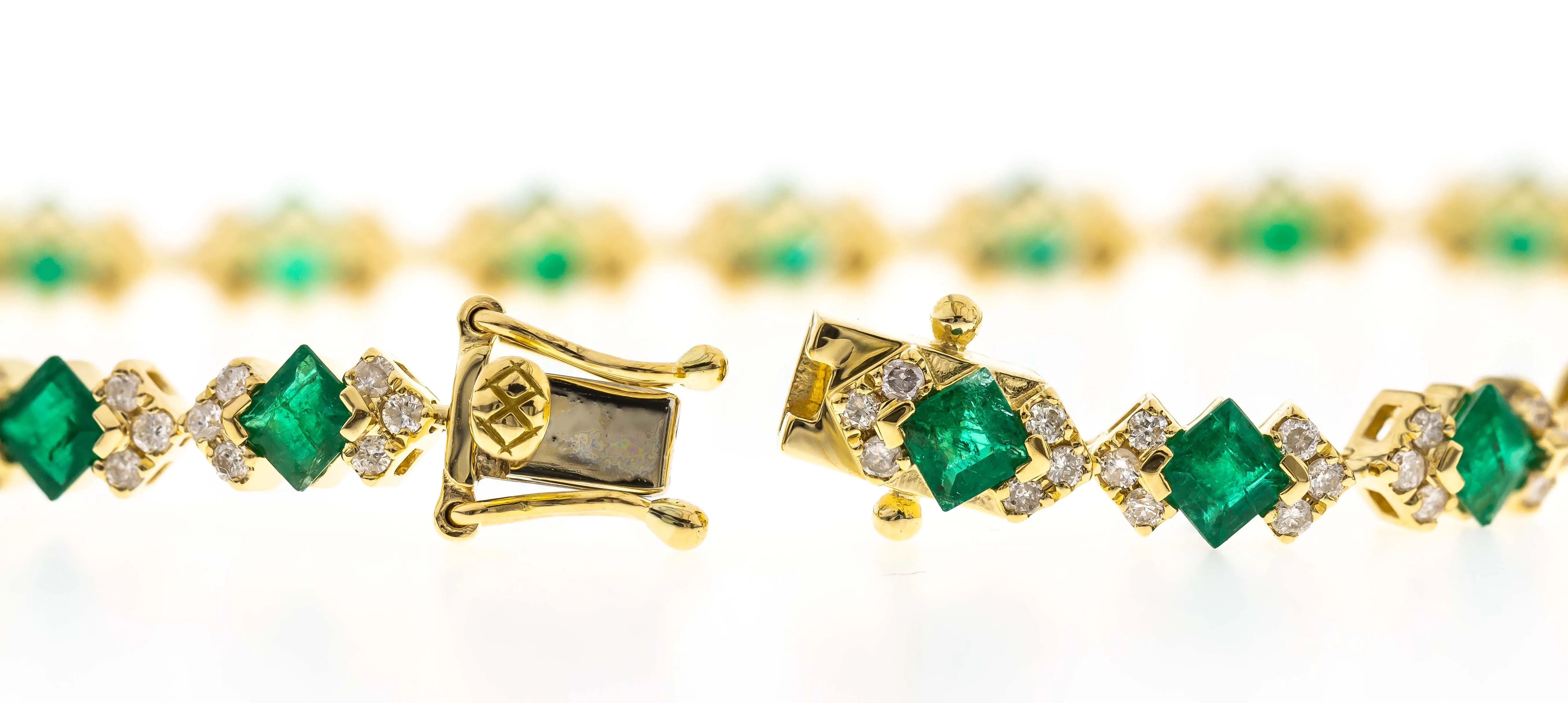 14K Yellow Gold Emerald Bracelets