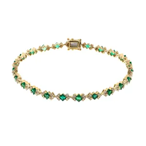 14K Yellow Gold Emerald Bracelets