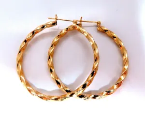 14Kt Gold Hoop Candycane Twist