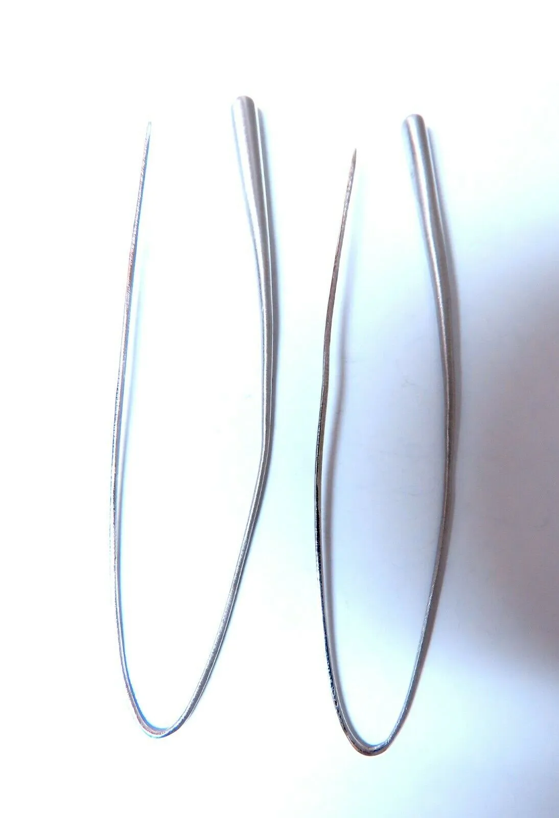 14Kt Gold Solid Satin Tubular Slip Lobe Wire Earrings Gothic Revisit