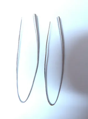 14Kt Gold Solid Satin Tubular Slip Lobe Wire Earrings Gothic Revisit